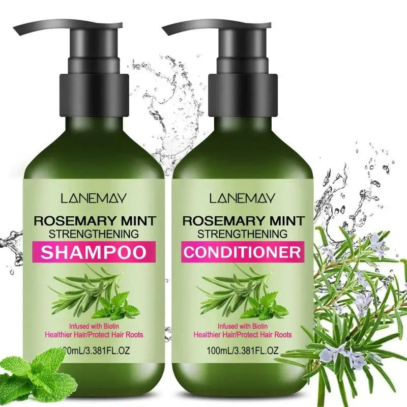 LANEMAV Rosemary Mint Shampoo & Conditioner Set | All Hair