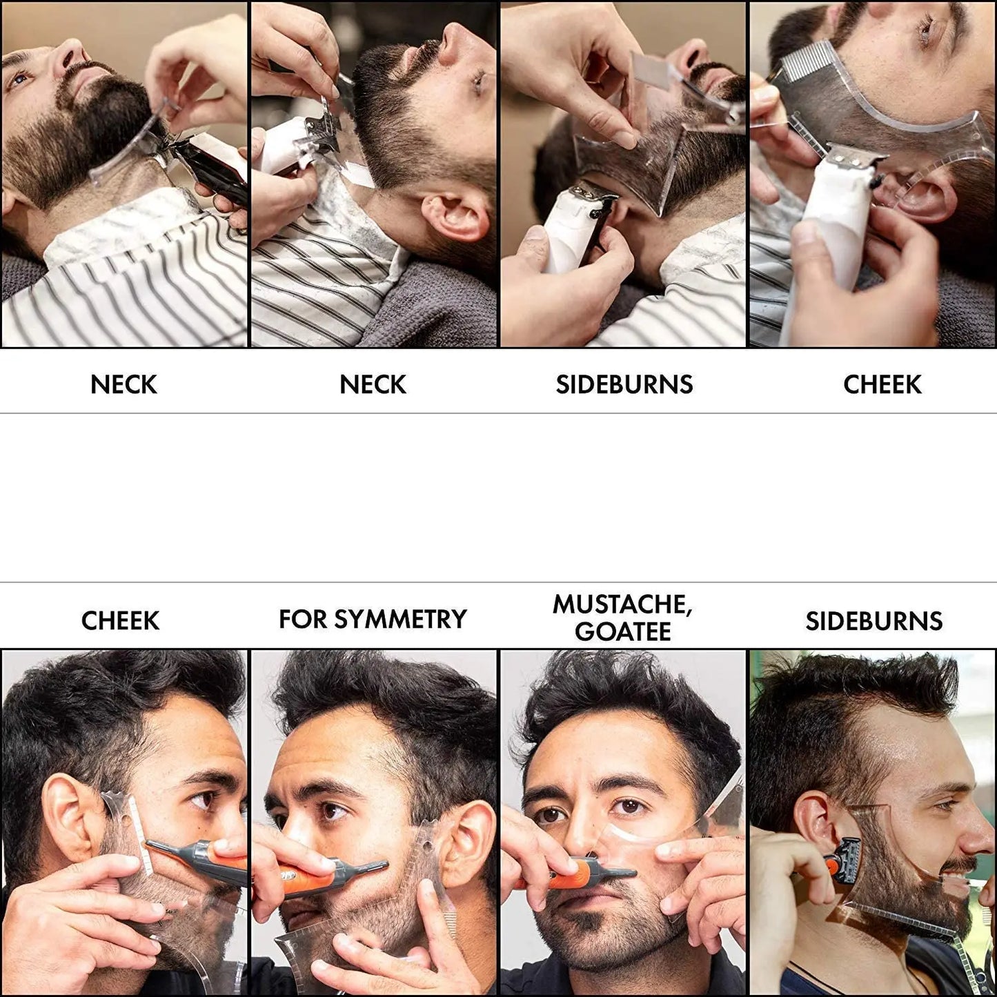 Men's Beard Shaping Tool & Stencil Comb – Stainless Steel