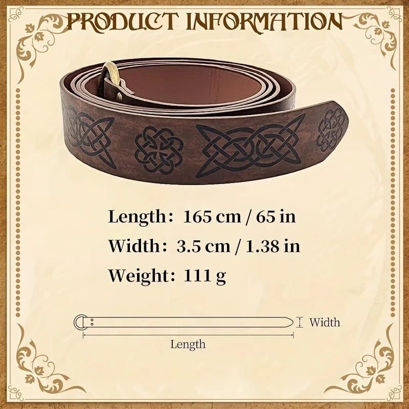 Retro Leather Embossed Belt Accessory BagLARP Halloween Costume