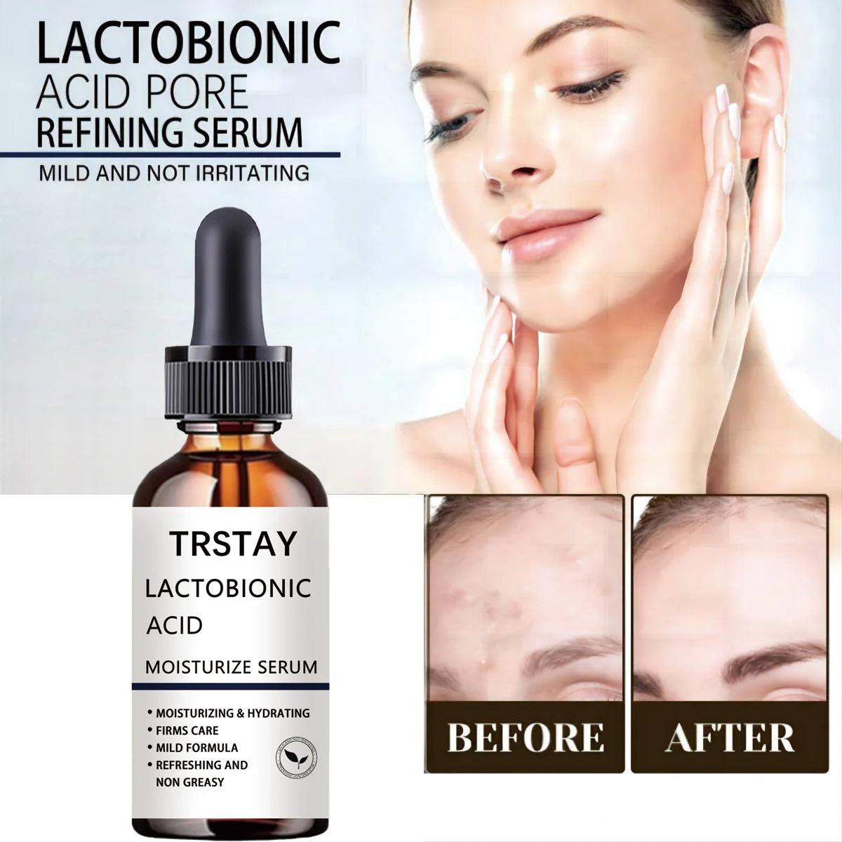Instant Perfection Serums Facial Lactobionic Acid Skin Care Face Serums Reduce Wrinkles Fine Eye Essence Firming Lifting Peaceful Pleasures Health and Wellness