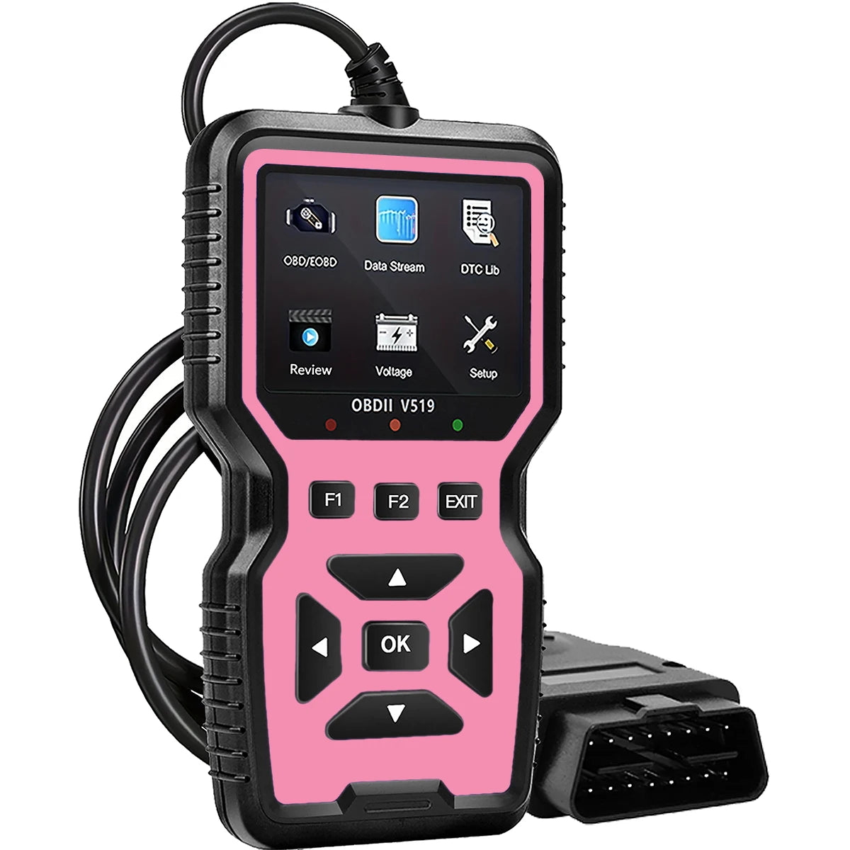 Obd2 Diagnostic Scanner with Functions of Reading and Erasing Fault Codes, Checking I/M Readiness, Vehicle Information, and Voltage Testing - Compact and Durable Design, Compatible with All Obdii/Eobd Cars, Trucks, and Suvs M Peaceful Pleasures Health and Wellness Pink