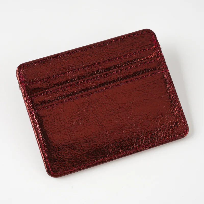 Ultra-Slim PU Leather Card Wallet | 4-Slot Unisex Cardholder