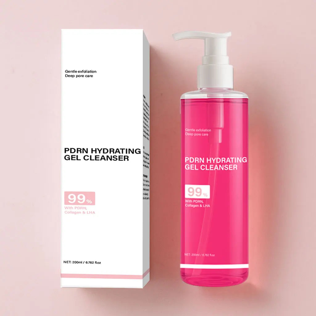 PDRN Hydrating Gel Cleanser, Salmon Pink Foam Cleansing Gel with PDRN & Collagen,Deep Cleansing,Gentle and Non-irritating, 200ml Peaceful Pleasures Health and Wellness