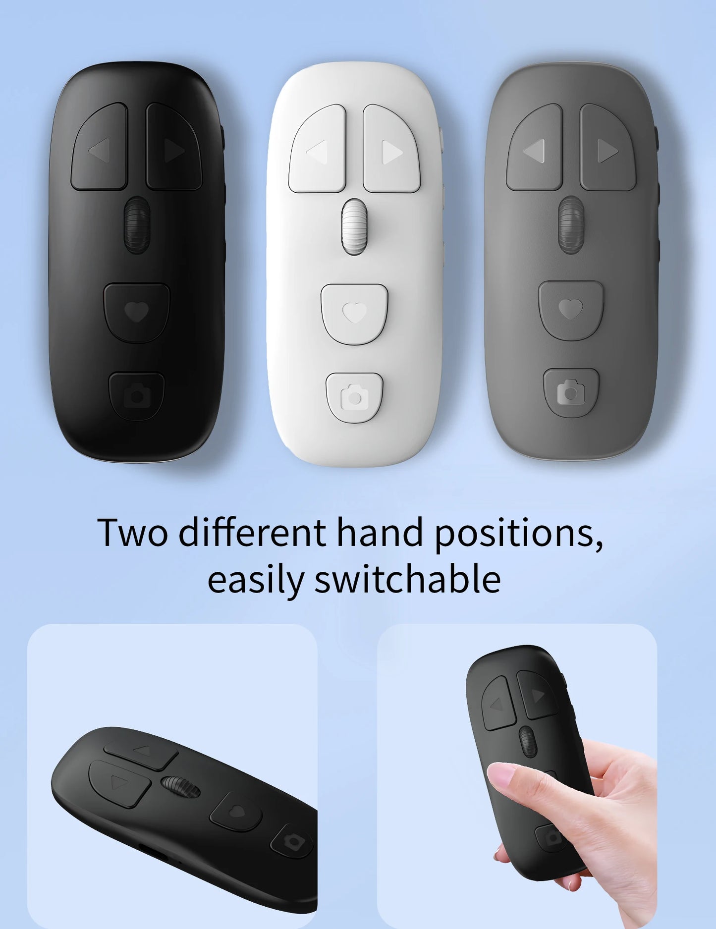 Cell Phone Bluetooth-Compatible Remote Control Selfie Video Remote Controller Automatic Page Turner All-Scenario Master Peaceful Pleasures Health and Wellness