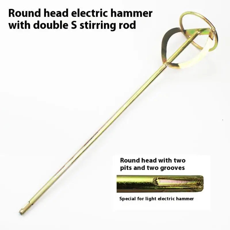 Putty Powder Coating Paint Electric Mixer Rod Head Mixing Rod Mixer Drill Paint Stirring Rod Mortar Mixing Paddle Peaceful Pleasures Health and Wellness B Round head