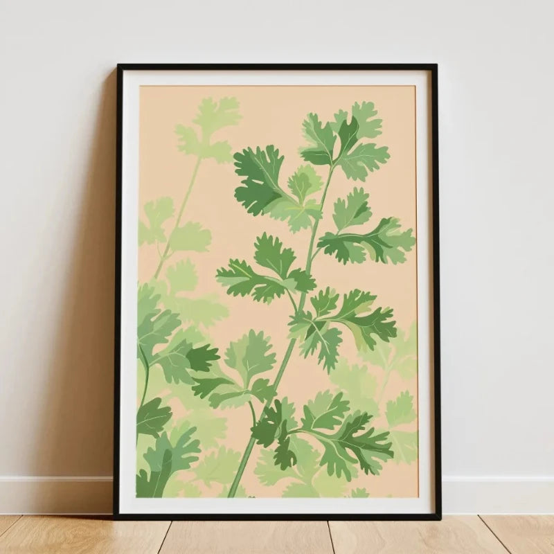 Minimalist Bamboo Tropical Leaf Botanical Canvas Wall Art Print