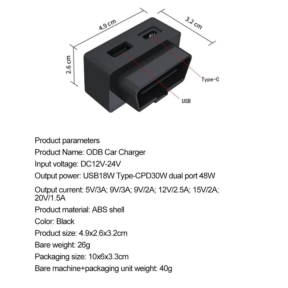 For Tesla Model 3/Y/X/S OBD Adapter Charger Splitter for Car Diagnostic Charging Tool Accessories Peaceful Pleasures Health and Wellness