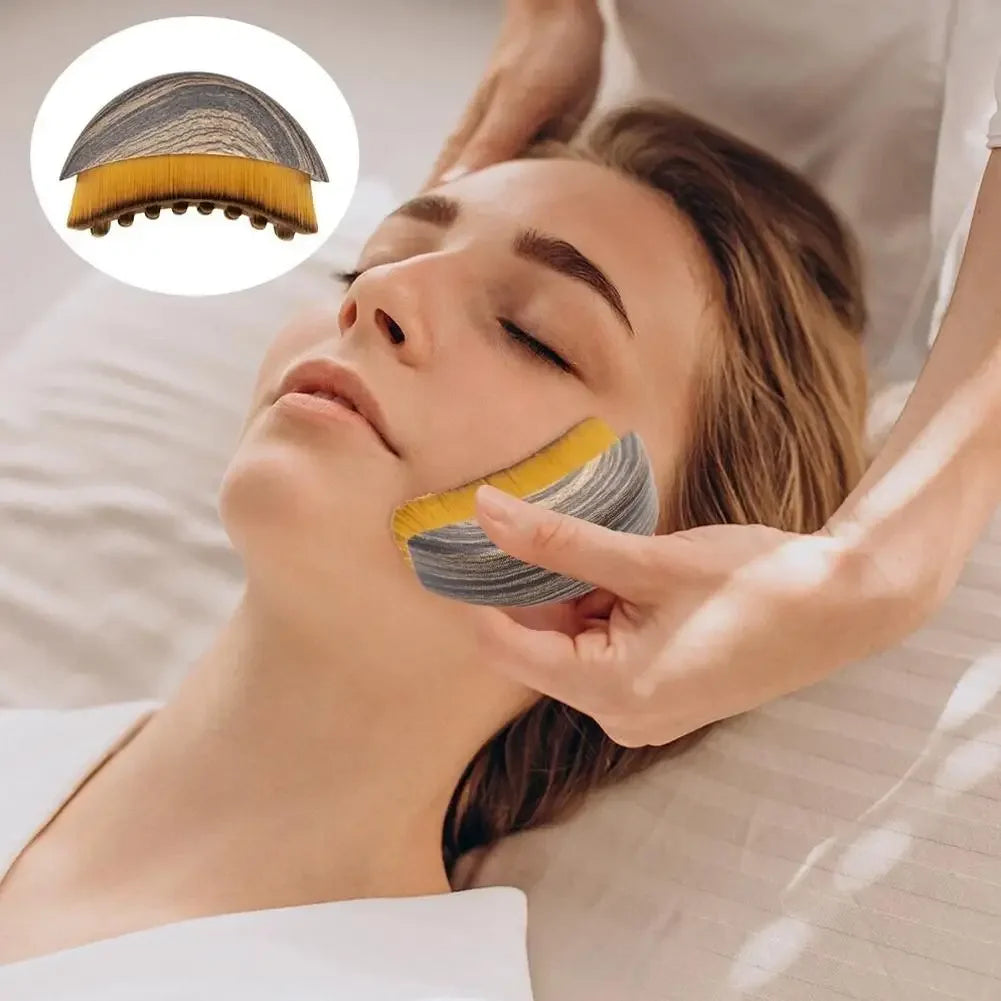 Lymphatic Contour Face Brush, Chin & Jawline Sculpting, Lymphatic Drainage Massager for Face, Dry Brush Massage Relieve Fatigue Peaceful Pleasures Health and Wellness