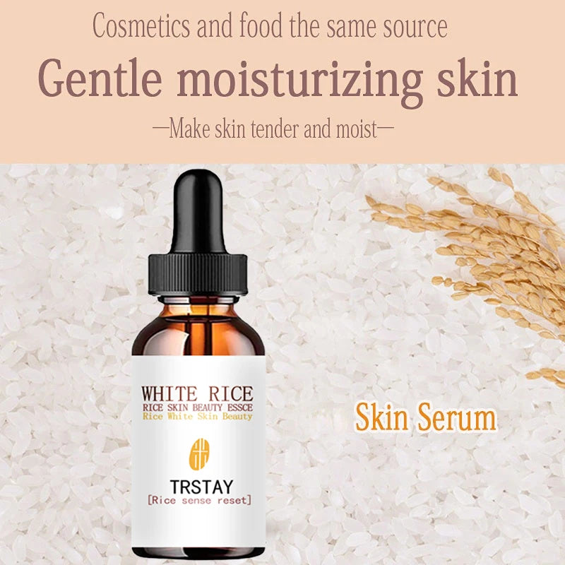 White Rice Whitening Serum Face Moisturizing Cream Shrink Pores Brighten Enzyme Anti Wrinkle Anti Aging Skin Care Essence Peaceful Pleasures Health and Wellness