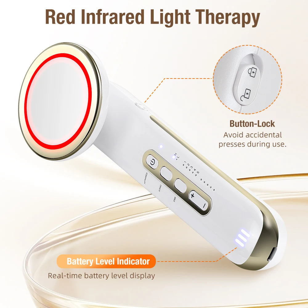 EMS Ultrasonic Body Slimming Massager 5 Modes 5 Intensity Weight Loss Fat Burner Skin Care Infrared Facial Lifting Beauty Device Peaceful Pleasures Health and Wellness