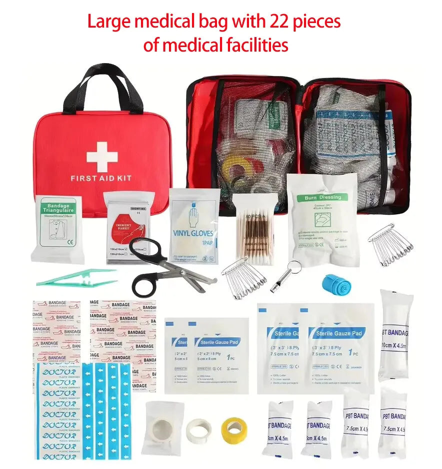 22-Piece First Aid Kit – Family Emergency Survival Kit