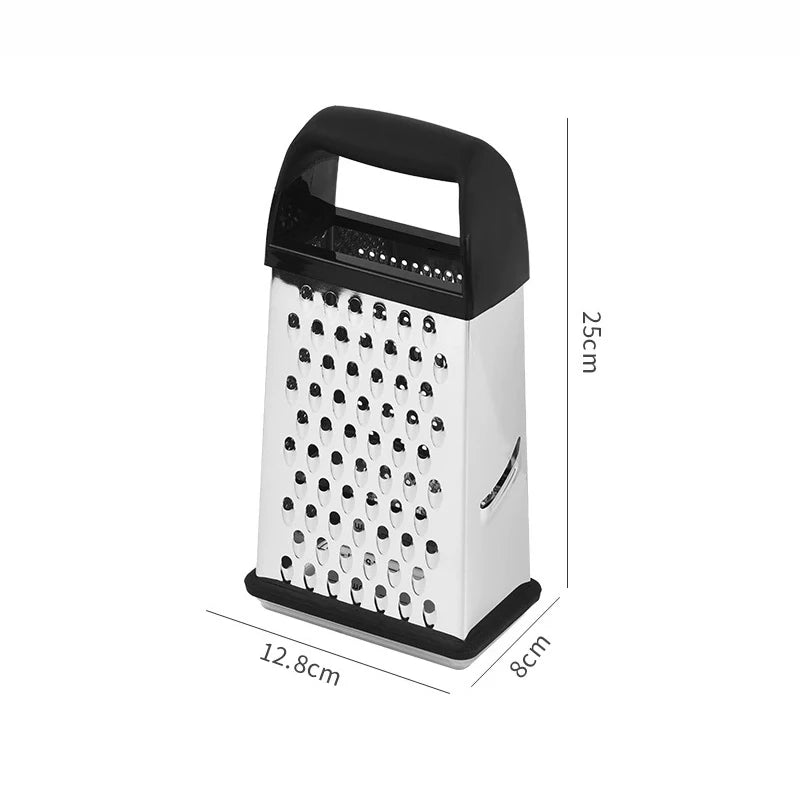 4-Sided Stainless Steel Box Cheese Grater with Container