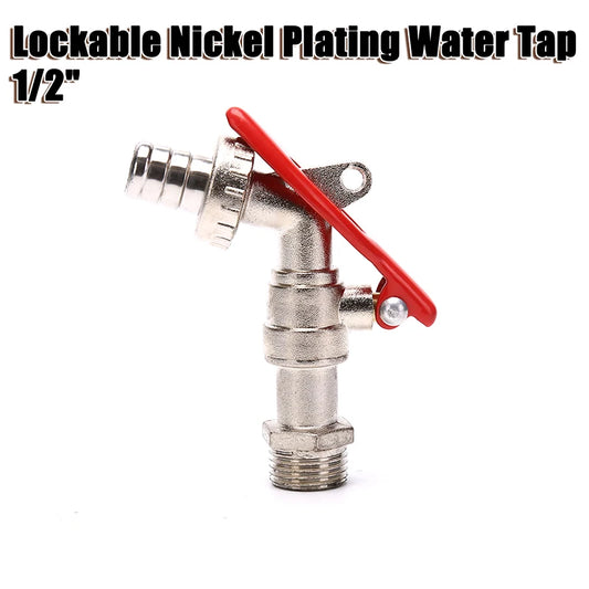 1/2 Inch Zinc Alloy Water Tap Lockable Faucet Garden Hose Faucet with Lock Peaceful Pleasures Health and Wellness