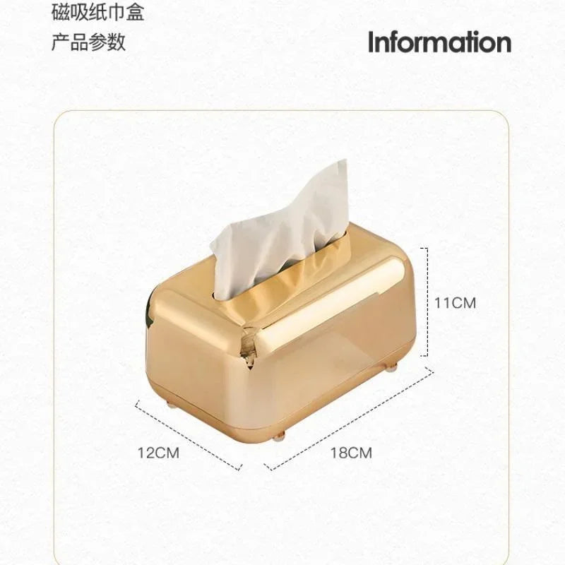 Luxury Golden Tissue Boxes Storage Napkin Holder Paper Case Organizer
