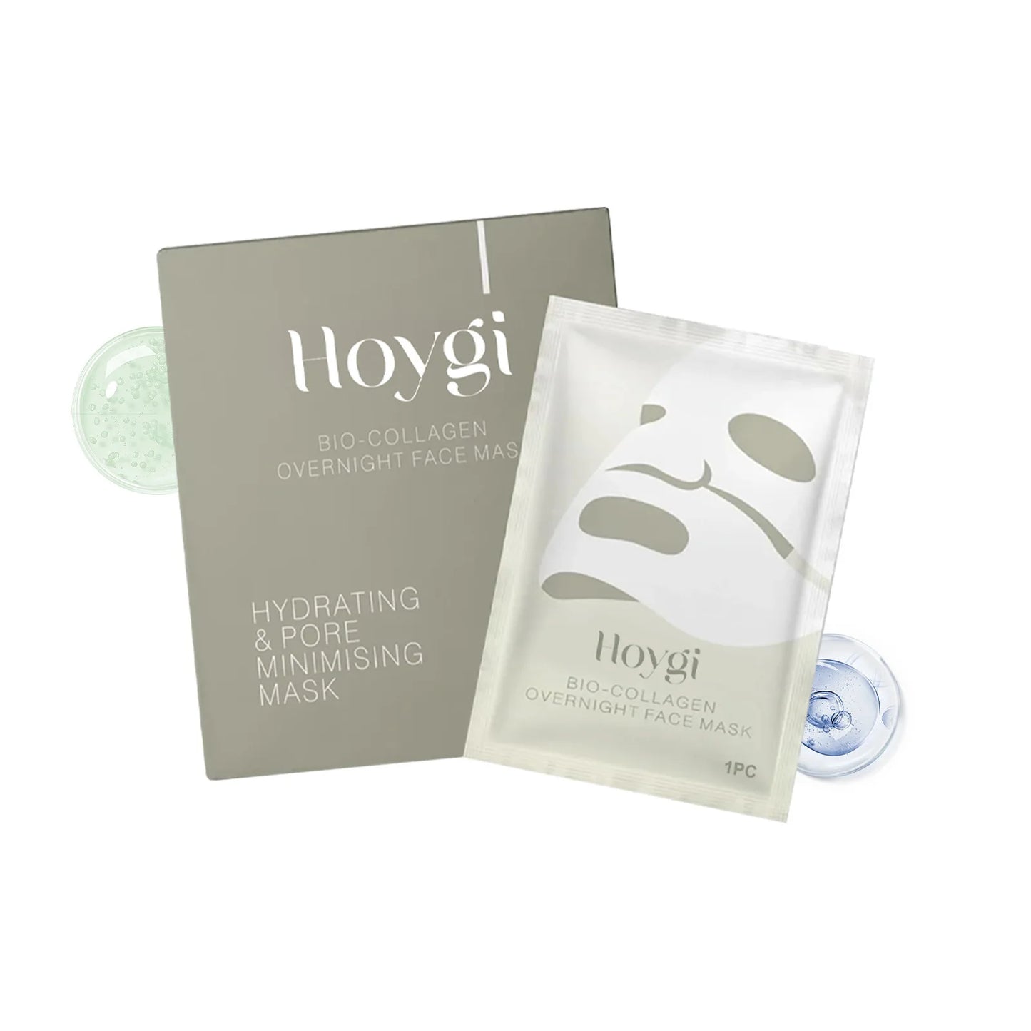 Bio Collagen Face Mask Lifting Firming Anti-aging Shrink Pore Brightening Korean Skin Care Moisturizing Refreshing Sheet Mask Peaceful Pleasures Health and Wellness 4pcs Boxed