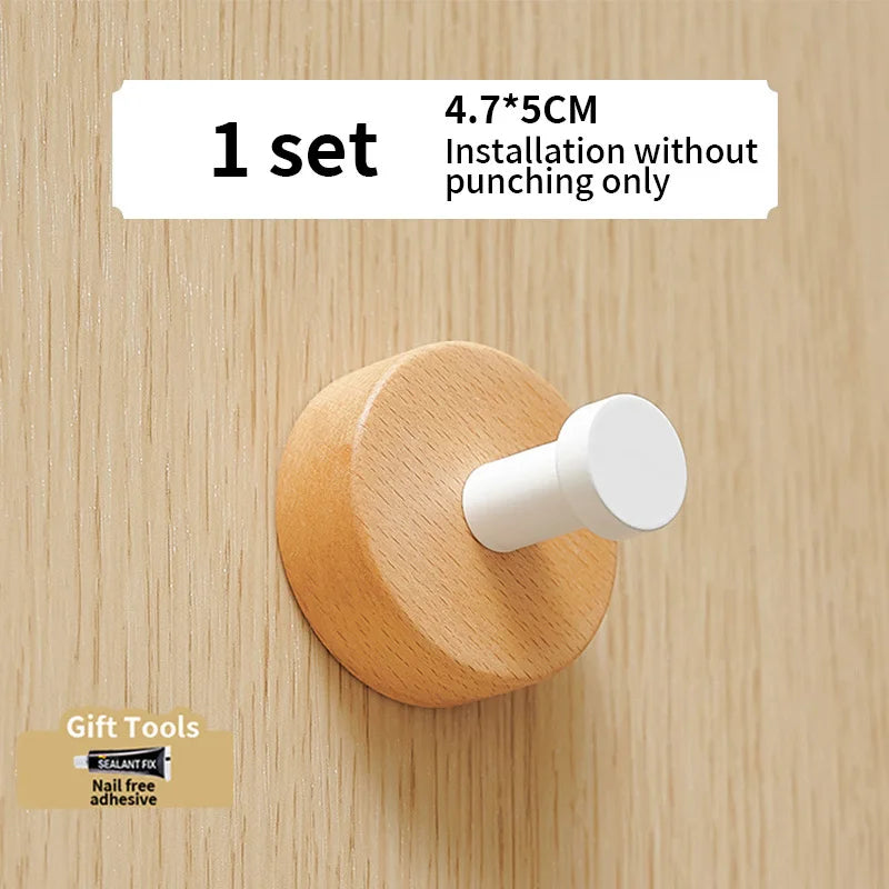 No-Drill Black Aluminum Wall Hook | Towel & Coat Hook