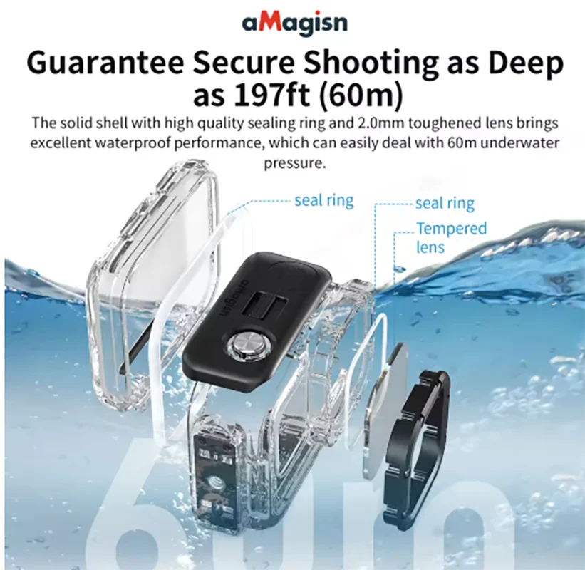 aMagisn 60M Waterproof Dive Case for Insta360 Ace Pro / Pro 2