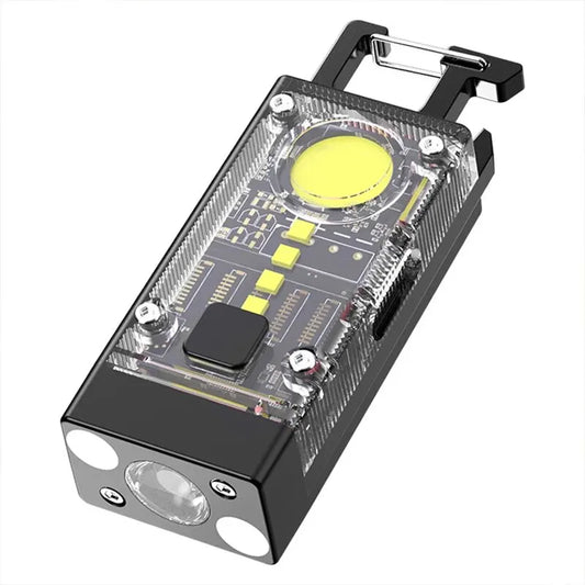 Solar Mini LED Flashlight Keychain USB Rechargeable COB Work Light Portable Strong Magnetic Adsorption Lamp For Night Camping Peaceful Pleasures Health and Wellness