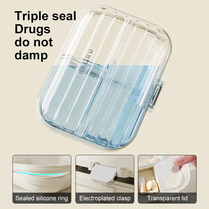 Portable Mini Pill Box, Outdoor Travel Pocket-sized Compartmentalized Pill Storage Box with Sealed Moisture-proof Design Peaceful Pleasures Health and Wellness