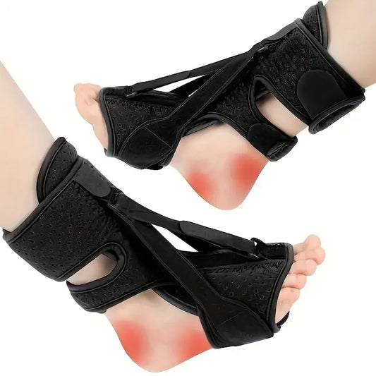 1pc Foot Metatarsal Correction Ankle Fixture Brace,Plantar Myofasciitis Eversion Protector,Foot Support Night Foot Drop Orthosis Peaceful Pleasures Health and Wellness Black