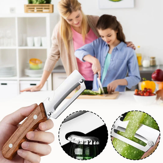 Stainless Steel Fruit & Vegetable Peeler – Wood Handle | Aihogard Vegetable Peeler Oasis Select