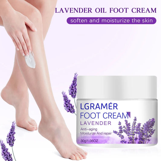 Lavender Foot Cream for Cracked Dry Rough Feet and Heels Provides Intense Nourishment and Hydration To Repair and Soften Skin Peaceful Pleasures Health and Wellness