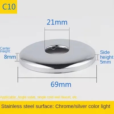 2PCS Stainless Steel Faucet Decorative Cover 1/2" & 3/4" Pipe