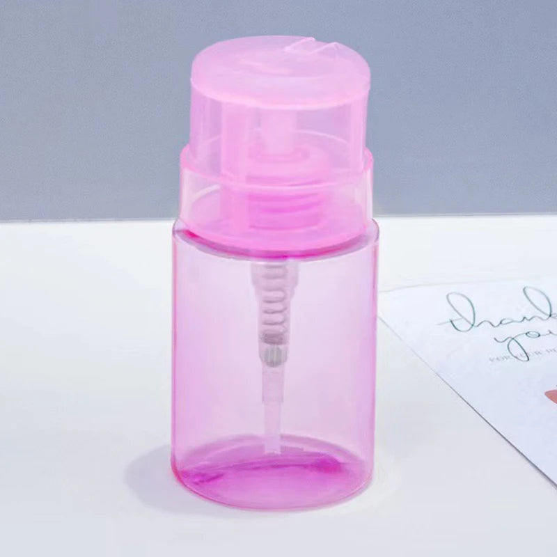 Nail Refillable Bottles Empty Press Pump Dispenser Nail Art Polish Remover Cleaner Makeup Bottle Manicure Tool Peaceful Pleasures Health and Wellness Pink