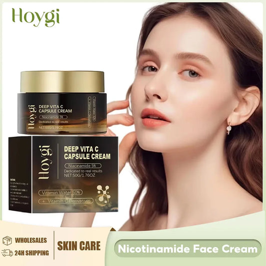 Vitamin C Capsule Facial Cream Even Skin Tone Pigmentation Removal Hydrated Skin Moisturizing Brightening Firming Face Cream Peaceful Pleasures Health and Wellness