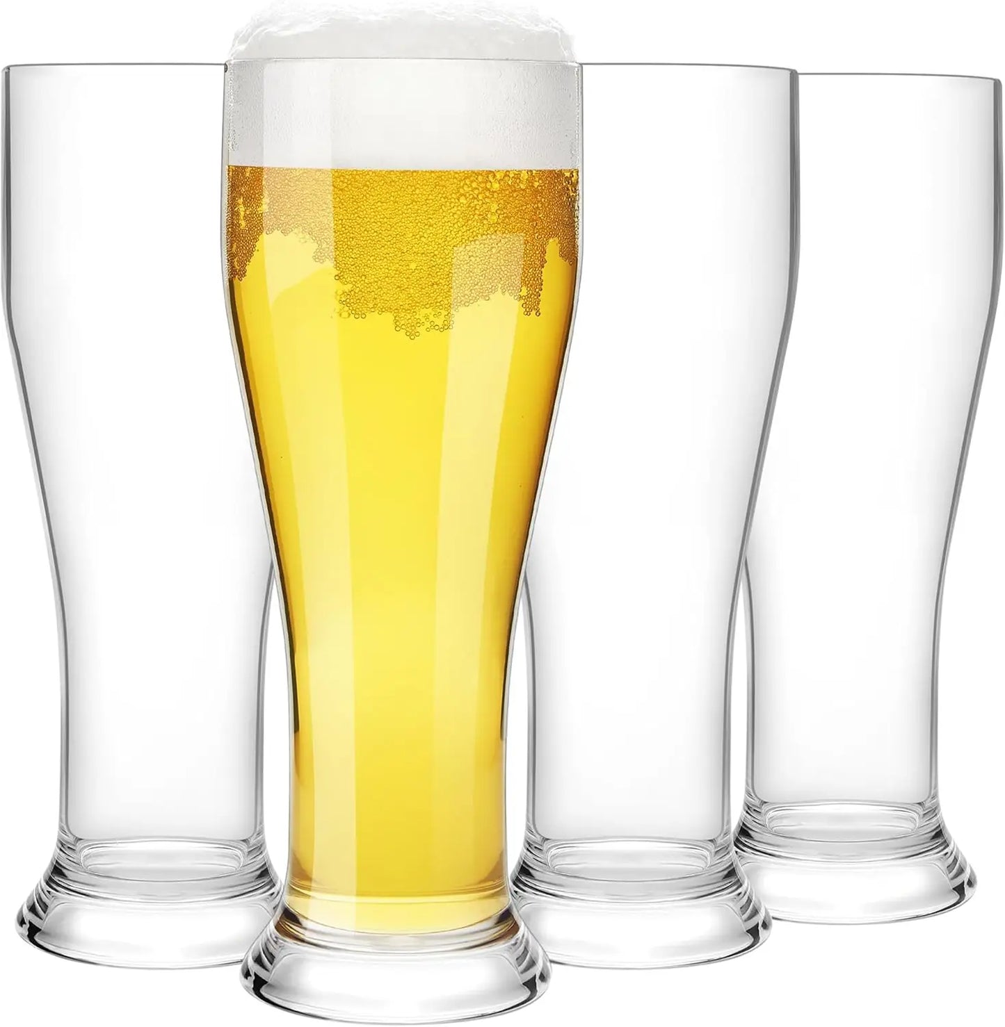 1/2/4/6PCS Free BPA Plastic Beer Pilson Glass 450ml Pint Glasses Tall Beer Cups Drinking Glasses for Cold Beverages or Party Peaceful Pleasures Health and Wellness 4PCS