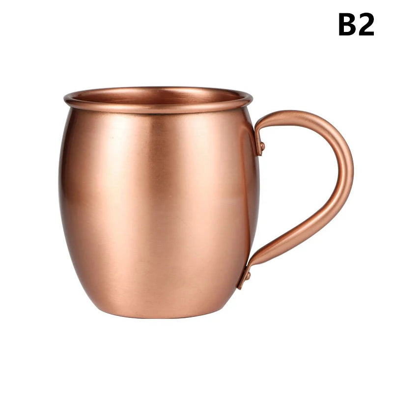 530ml 100% Copper Moscow Mule Mug Cocktail Wine Cup Hammered Coppery Beer Mugs Coffee Mug Milk Cup Bar Cup Drinkware Durable Peaceful Pleasures Health and Wellness B2