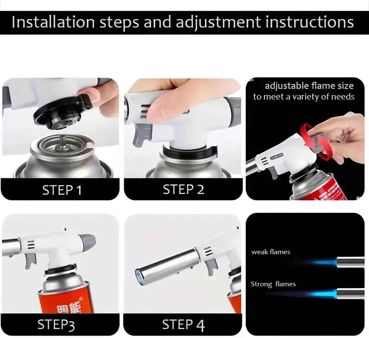 Professional Butane Kitchen Torch – Auto-Ignition Blowtorch
