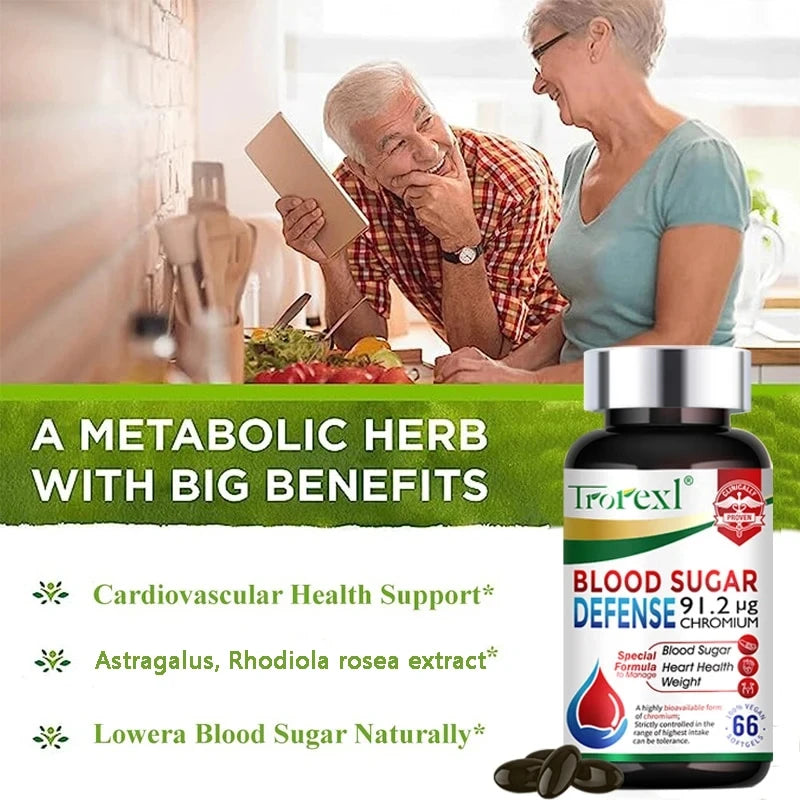 Blood Sugar Defense Capsules – Chromium, Astragalus & Rhodiola