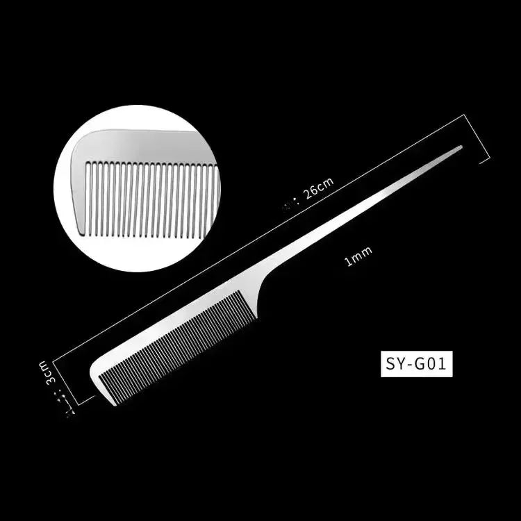 1PC Titanium Steel Comb Professional Salon Hair Hairdressing Anti-static Barbers Comb Ultra Thin Hair Brush for Men Peaceful Pleasures Health and Wellness G-01