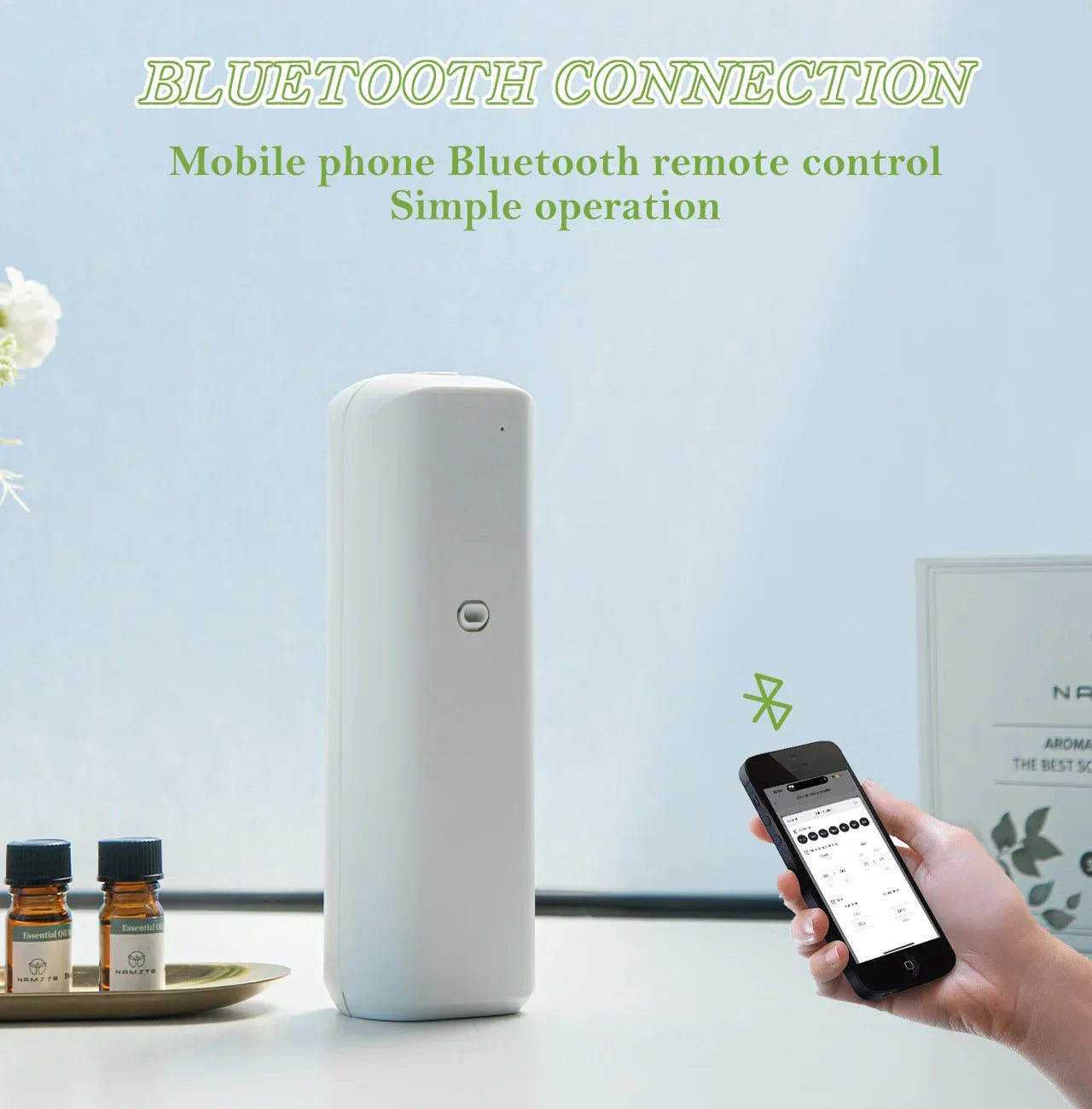 NAMSTE Plug-In Bluetooth Scent Diffuser – 500 SQFT Peaceful Pleasures Health and Wellness