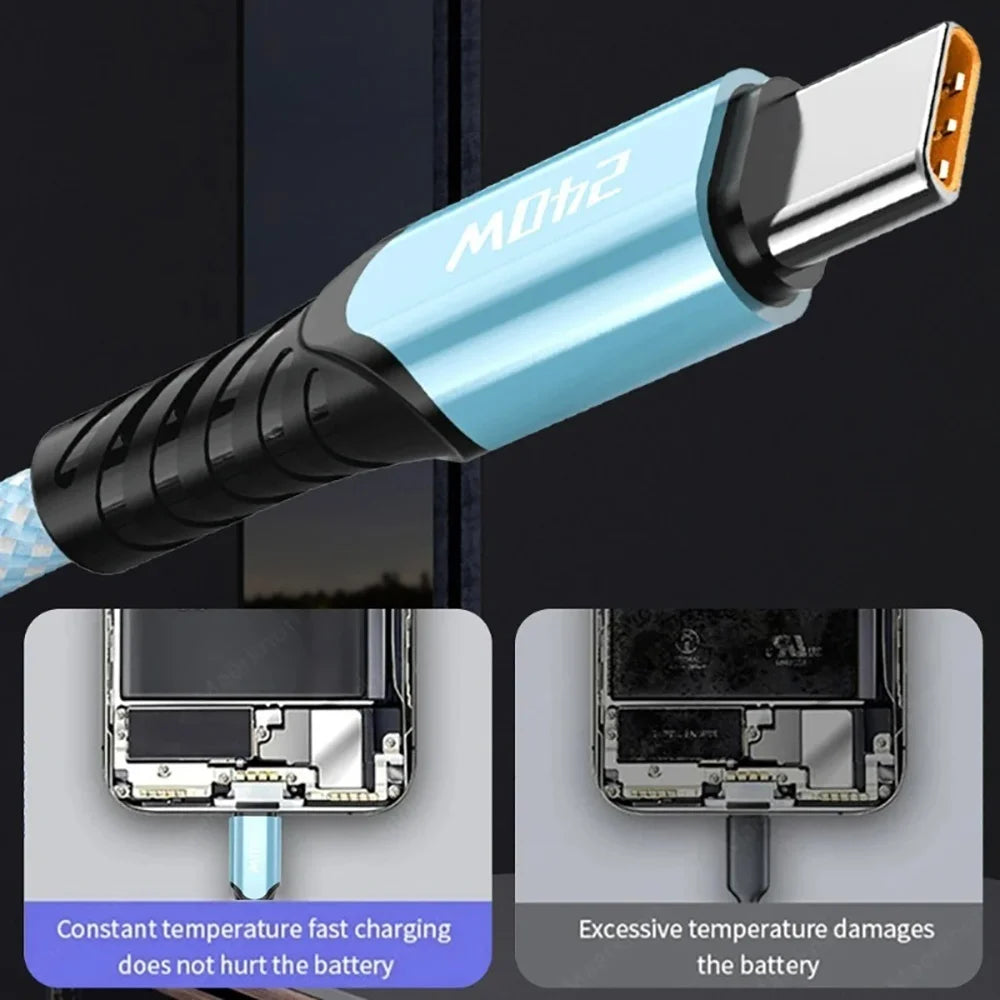 240W USB-C Fast Charging Cable QC4.0 | MacBook Samsung iPhone