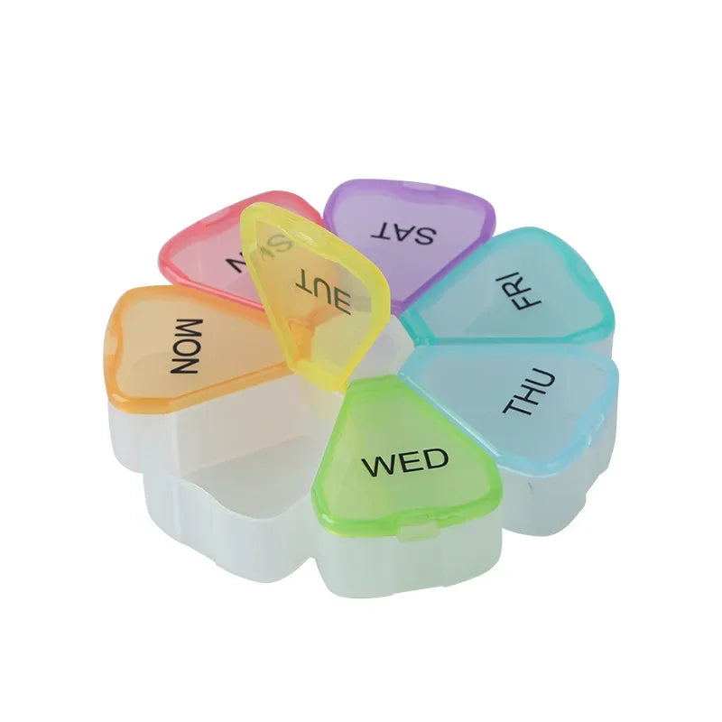 New Mini Small Portable Travel Vitamin Pill Box Cases Container Organizer Storage Tablet 7 Days 7 Grids Medicine Pills Fish Oils Peaceful Pleasures Health and Wellness