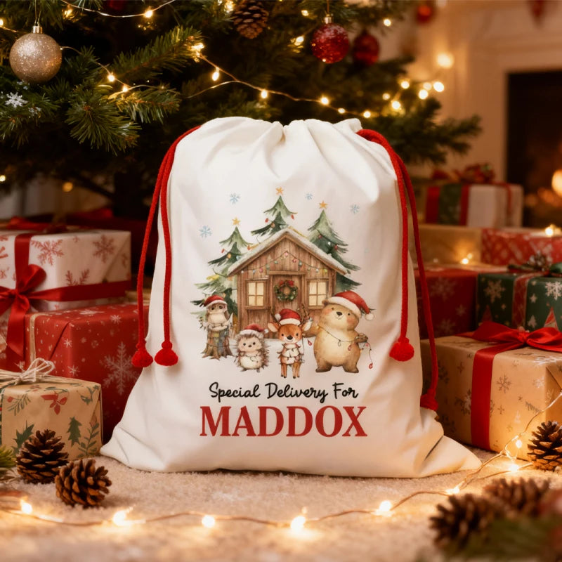 Personalized Large Christmas Santa Sack Gift Bag for Kids Personalized Gift Bag Peaceful Pleasures Health and Wellness