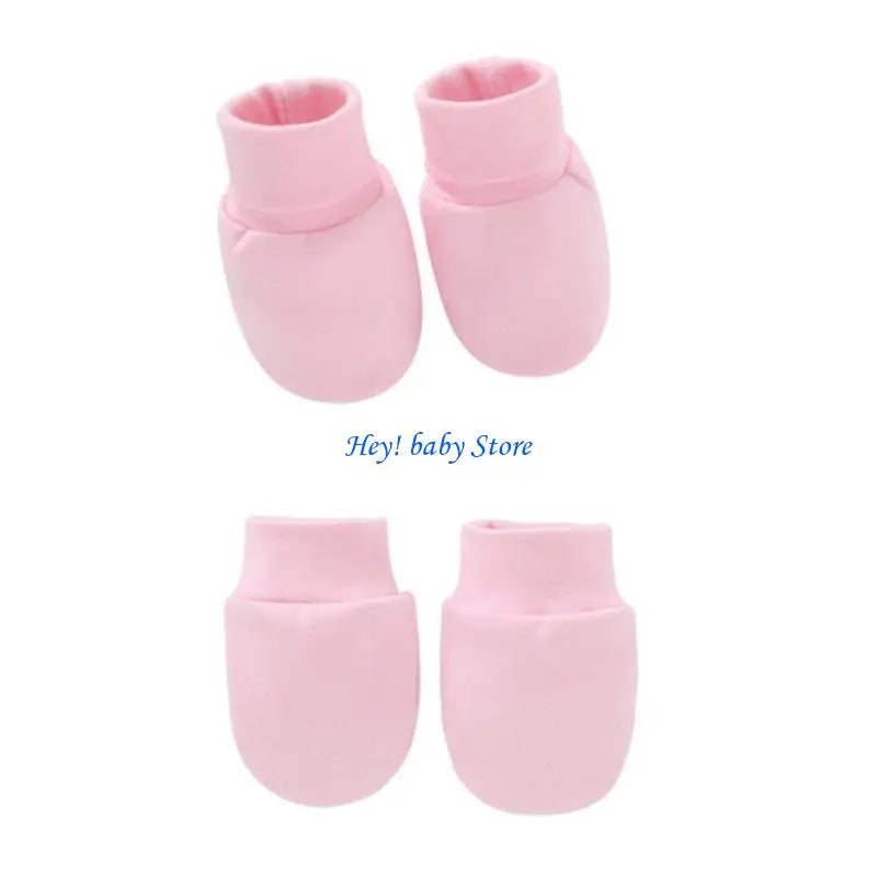 No-Scratch Baby Mittens & Socks Set | Newborn Cotton Gift