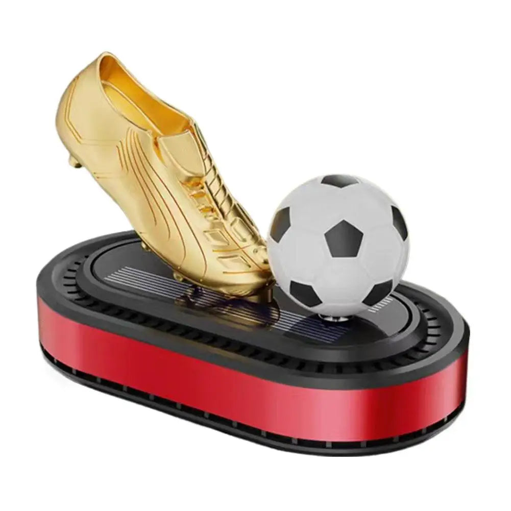 Solar Automatic Rotating Football Golden Boot Aromatherapy Diffuser Car Aromatherapy Brand Shoes Decoration Car Air Freshener Peaceful Pleasures Health and Wellness red