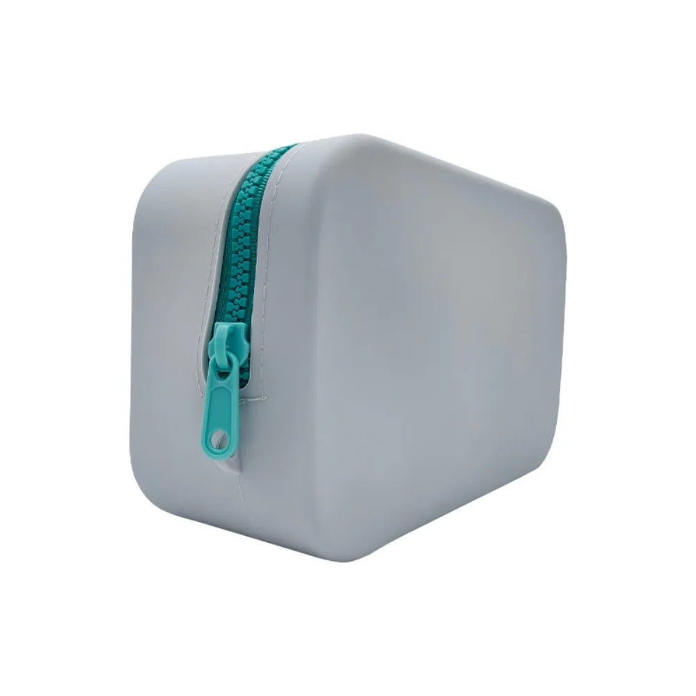 Portable Large Capacity Silicone Coin Purse Waterproof Zipper Lipstick Bags Data Line ID Credit Card Holder Peaceful Pleasures Health and Wellness Light Green