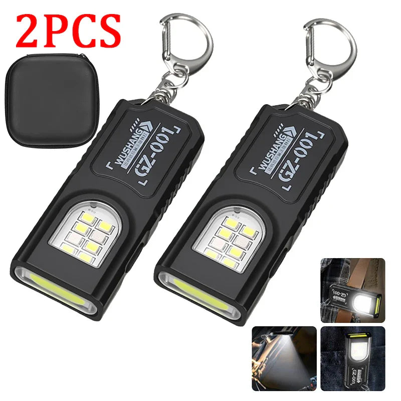 Mini COB LED Keychain Flashlight | USB-C Rechargeable, IPX6