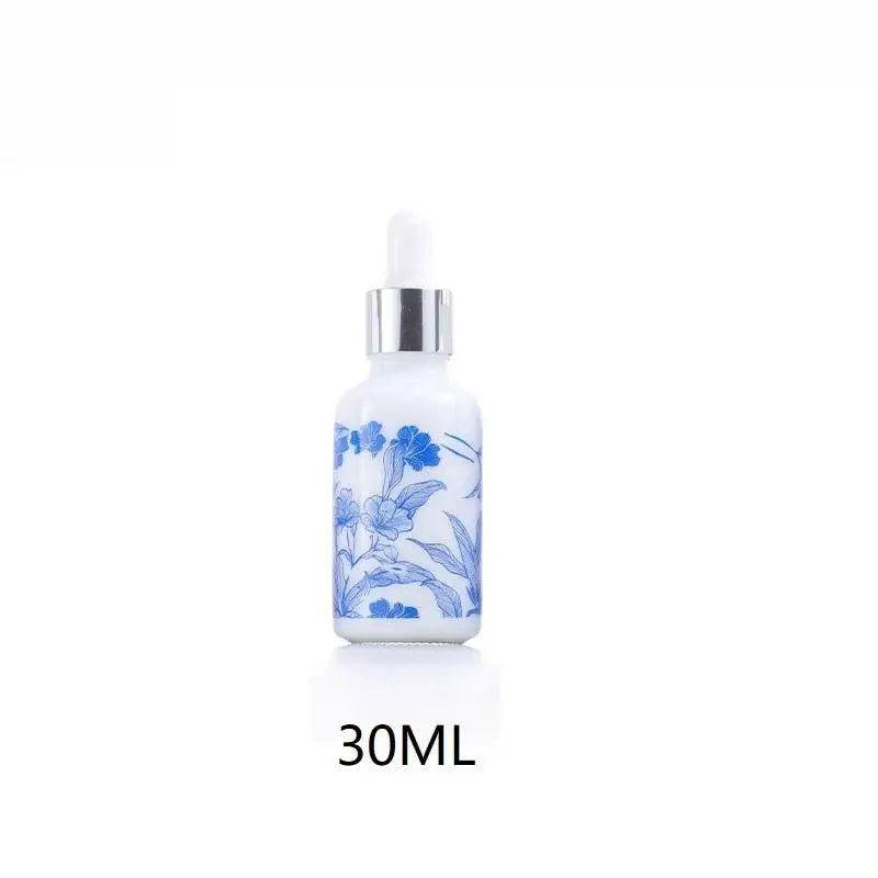 10/15/30ml Ceramic Blue & White Porcelain Essential Oil Dropper Bottles Leakproof Travel-Friendly Design Peaceful Pleasures Health and Wellness 30ML