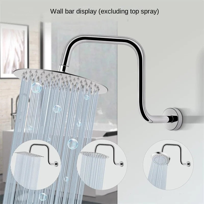 Stainless Steel S-Shape Shower Arm | Wall Mount Rainfall Extension