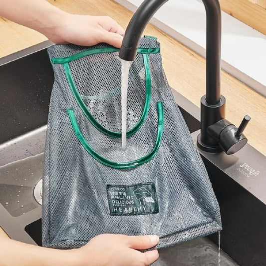 Reusable Storage Bags Kitchen Hanging Mesh Bag Home Fruit And Vegetable Storage Net Bag For Ginger Garlic Potatoes Onions Peaceful Pleasures Health and Wellness