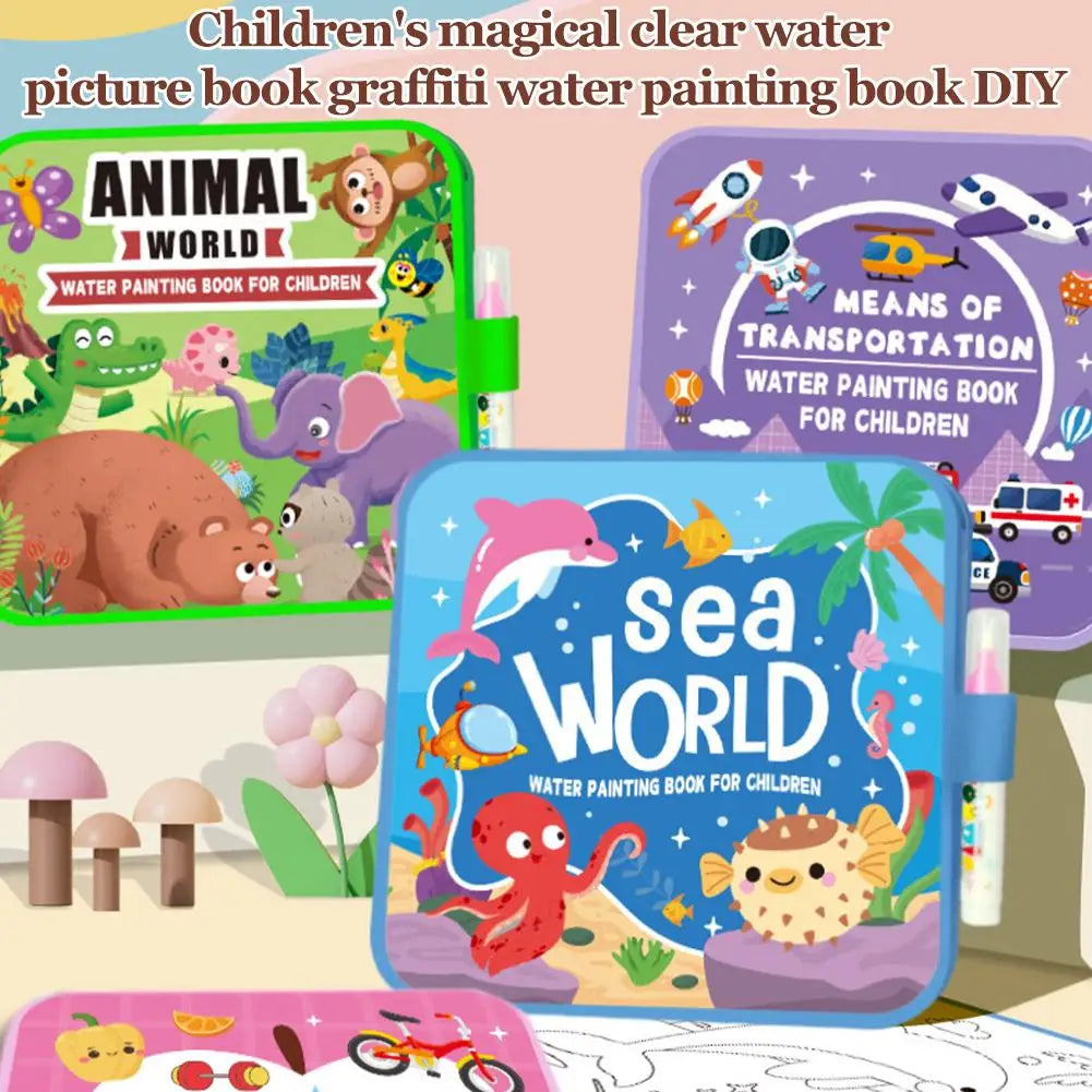 Magic Water Drawing Book for Kids – Reusable Coloring Book