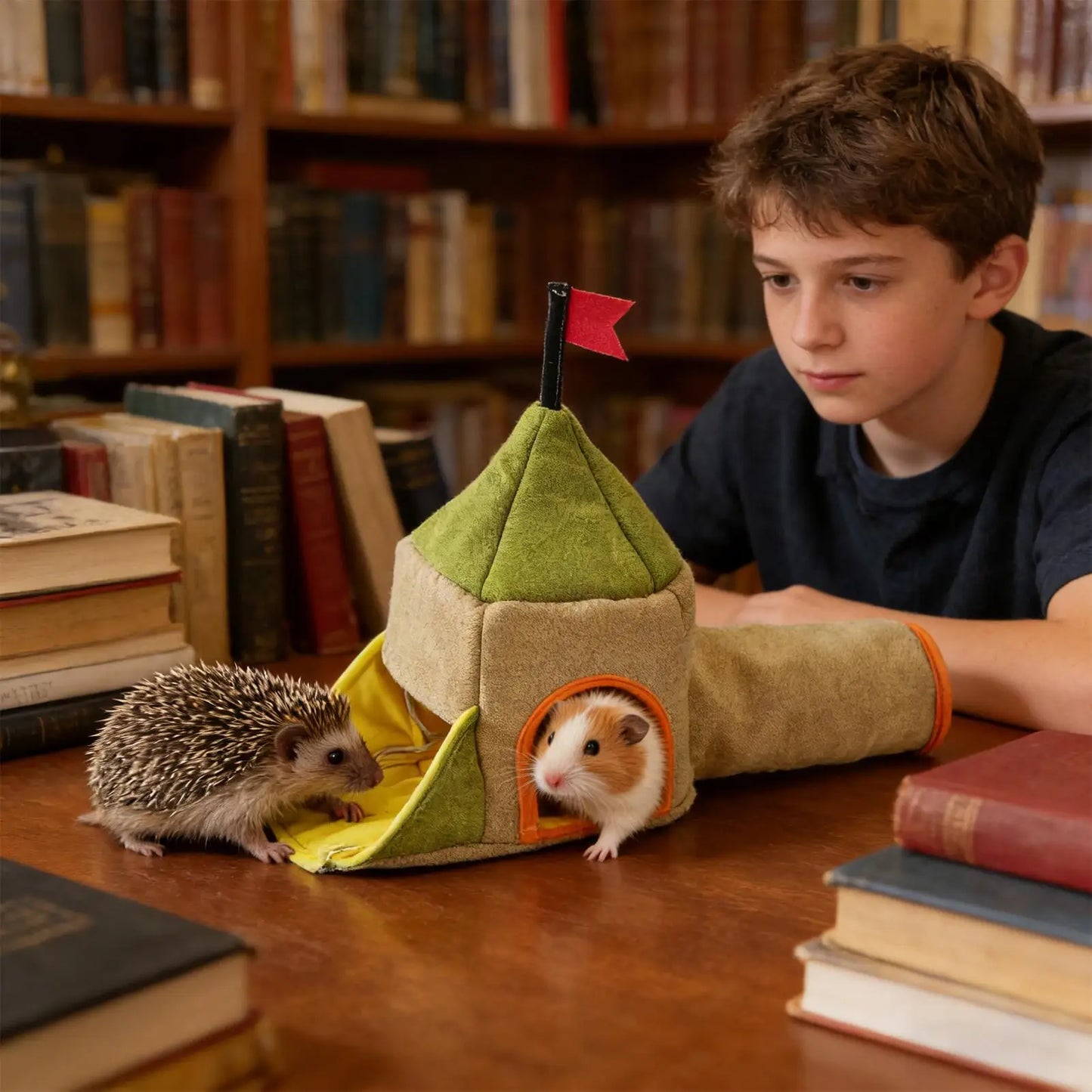Hamster Toy Unnel Soft Three-Entrance Habitat Small Animal Tunnel Pet House for Hedgehog Chinchilla Bunny Chewing Resting Peaceful Pleasures Health and Wellness