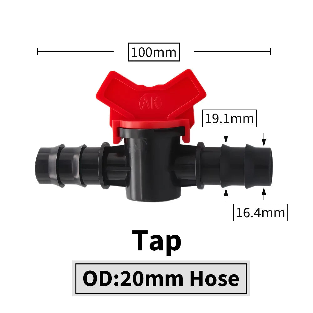 Connectors With 1/2 3/4 Inch Thread Drip Irrigation System Fitting 4/8/10/12/16/20/25mm Hose Barbed Mini Valve Garden Tap Barb Peaceful Pleasures Health and Wellness E