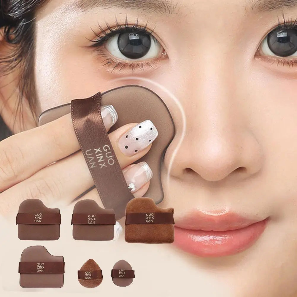 Chocolate Biscuit Makeup Sponge Set – 6 Puffs for Flawless Finish