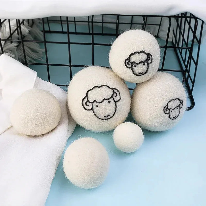 6Pcs XL size Reusable Wool Dryer Balls Clothes Softener Laundry Fleece Dryer Ball Kit Home Clothes Dryer Washing Machine Peaceful Pleasures Health and Wellness